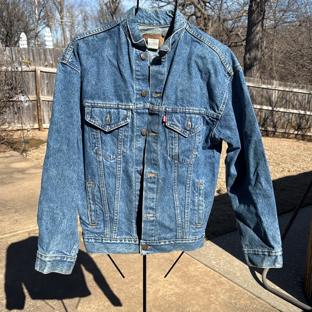 Vintage Levi’s Sz Xl Blue Denim Jean Jacket Us Made 57508 -0214